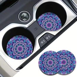 Tapis de Table porte-gobelet de voiture, sous-verres universels à insertion automatique, accessoires Mandala pour femmes et hommes, tapis la plupart