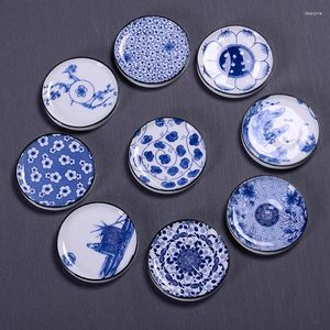 Tafelmatten keramische isolatiebakken Chinese stijl theekopje blauw en wit porselein huishoudelijke theekopmat set