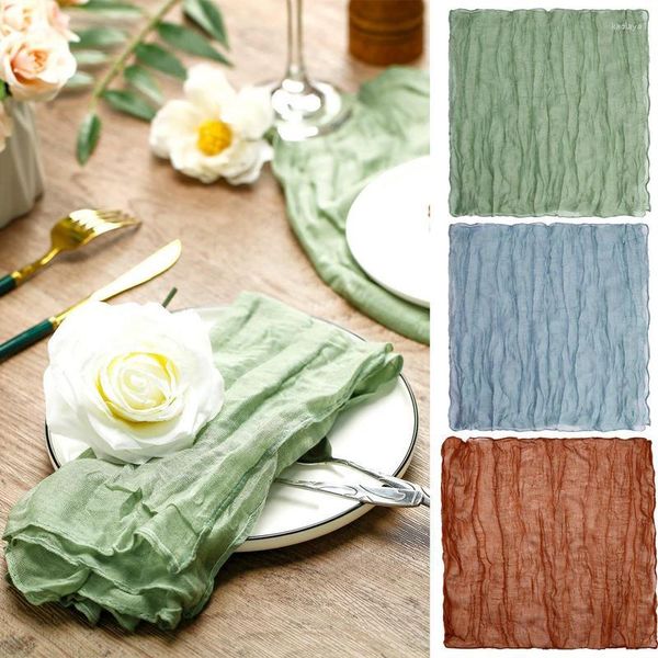 Tapis de table serviettes en tissu de fromage serviette froissée à la main 20 X pouces gaze décorative pour le dîner de la fête des mères mariage Birthda