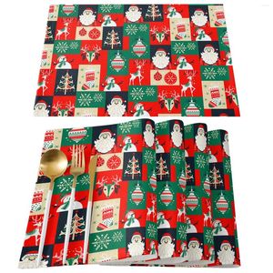Table Table Cadeau de Noël Snowman Snata Claus Pine Tree Tree Holiday Kitchen Dining Dining Decor Placemat Wedding Notte
