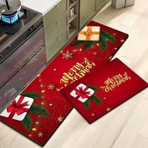 Tafelmatten Kerstmis Keukenvloer Mat Deken Loomt Herkbruikbare vrolijke vloerkamerdeur voor woonkamer