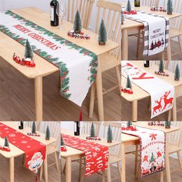 Placemats Kerst Runner Bloem Faceless Gnome Elk Tree Gedrukt Vlag Tafelkleed Doek Cover Home Decoreren