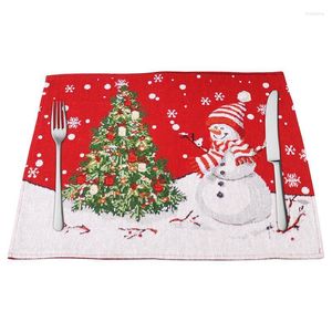 Napperons de table Noël Père Noël Napperon Bonhomme de neige Claus Napperons Tricoté Résistant À La Chaleur Ferme Cuisine