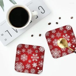 Table Table Mattes Christmas Courettes de neige Coasters Placemats Placemats Isolation non glisser Café pour décor Pavir de table de table de maison Set de 4