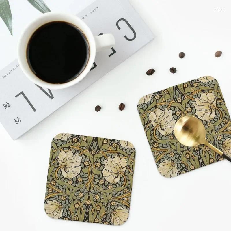 Table Mats Coasters PVC Leather Placemats Non-slip Insulation Coffee For Home Kitchen Dining Pads Set Of 4