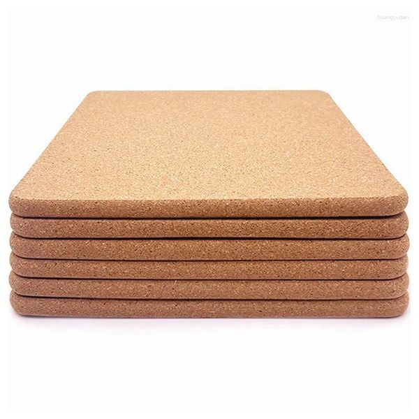 Tapis de Table dessous de plat en liège 6 pièces dessous de plat carré épais haute densité pour plats 8 pouces multifonctionnel Durable