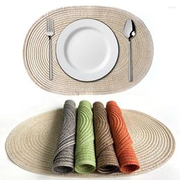 Tapis de Table en fil de coton, napperon ovale Ramie, tampons d'isolation thermique japonais, Pot Anti-brûlure, tapis de maison tissé à la main