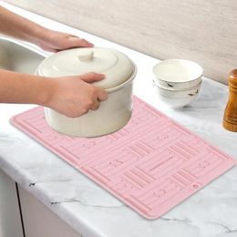 Tapis de Table de comptoir de prévention des déversements, évier de cuisine pliable en Silicone, tapis de séchage résistant à la chaleur, vaisselle pour la maison