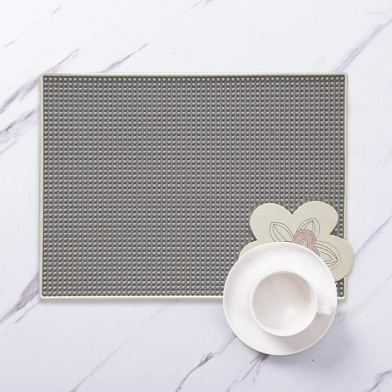 Table Mats Countertop Protector Mat Flower Waterproof Pvc Anti-slip Kitchen Drying For Dish Bowl Plate Dinnerware Placemat