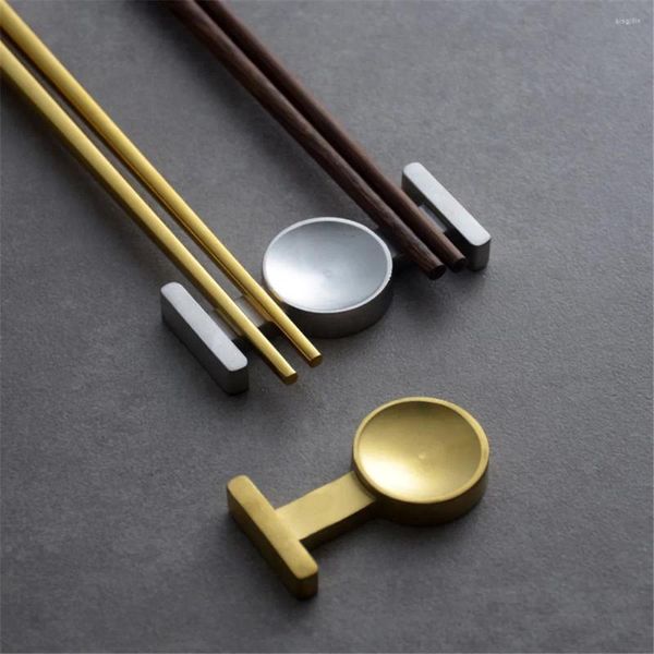Manteles de mesa creativos chinos, soporte para cubiertos, cuchara, Mantel Individual de acero inoxidable, adorno de escritorio para El comedor