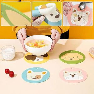 Tapis de Table créatif, napperon rond, tasse, décoration de salle à manger, tapis de bol à motif de chien, accessoires de cuisine ménagers