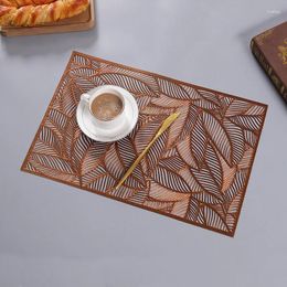 Tapis de Table créatif rectangulaire creux, feuilles de PVC, napperon occidental isolant, antidérapant, bronzant, décoratif, plateau de tasse