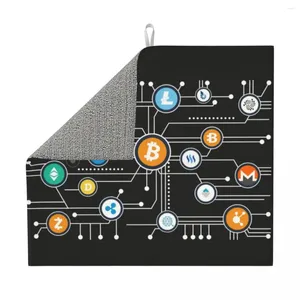 Tafelmatten Cryptocurrency Altcoin Blockchain Logo Dish Drying Pad Aangepaste absorberende Ethereum Microveiber Fast Dry Drainer