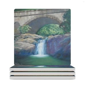 Placemats Crystal Creek Bridge Paluma Keramische onderzetters (vierkant) Bloembekerhouder voor thee Origineel