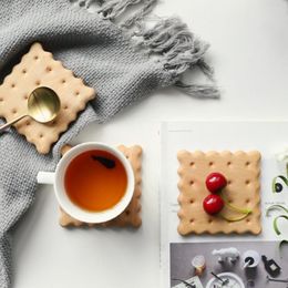 Tapetes de mesa copo superfície lisa polido à mão decorativo cor sólida biscoito de madeira aparência tigela esteira placemat para barra