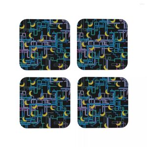 Mats de mesa Dan Flashes Patronters Coffee Coffee de 4 Pitemats Cup Taveteware Decoring Accesors Pads for Home Kitchen Dining