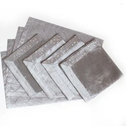 Placemats Ontwerp 4 stuks Placemat met servet Handwerk Biezenkoek Kunstzijde Mat Zilverachtige Kleur CADEAUSET