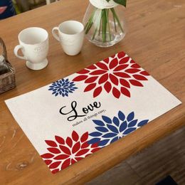 Tafelmatten Dining Placemat Patriotic Fourth of July Placemats Set Feestelijk tafelwerk Decor voor Independence Day Celebration Party