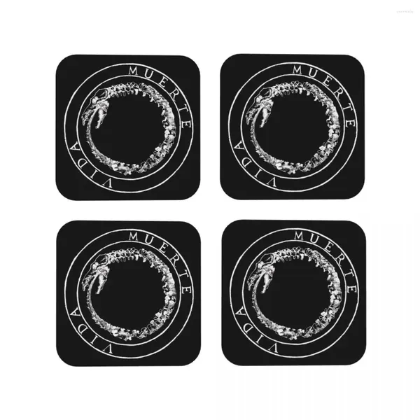 Tapetes De Mesa Disco Canserbero - Posavasos De Muerte Manteles Individuales De Cocina Taza De Aislamiento Antideslizante Café para Decoración Juego De 4 Almohadillas De Vajilla para El Hogar