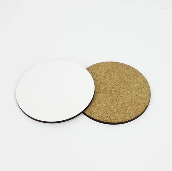 Esteras de mesa DIY sublimación en blanco madera aislada corcho taza estera MDF publicidad regalo promoción semiacabado SN