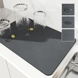 Tapis de table égouttoir en caoutchouc vaisselle tapis de séchage absorbant égouttoir vaisselle bouteille tapis cuisine vaisselle napperon accessoires