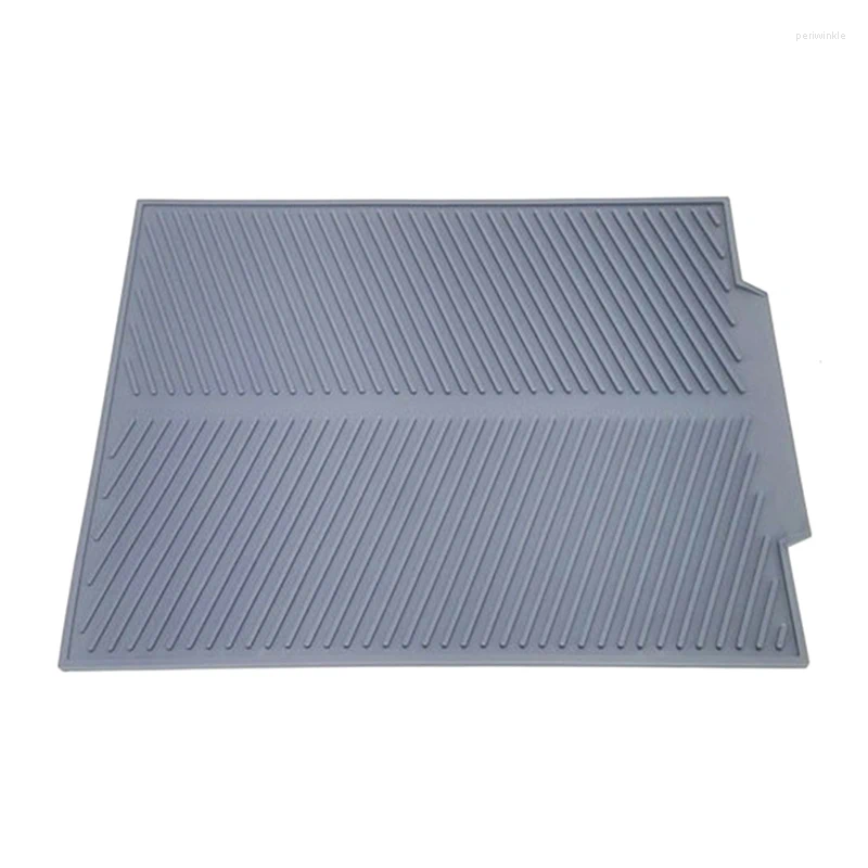 Table Mats Drain Rack Silicone Dish Drainer Tray Large Sink Drying Worktop Organizer For Dishes Tableware Grey