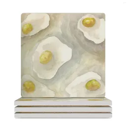 Table Mats Oeufs en céramique Coasters (carré) mignon tasse de cuisine fournitures kawaii drôles