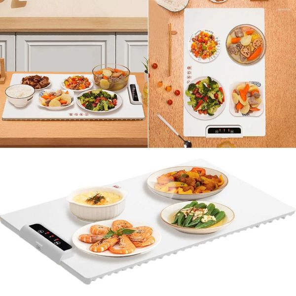 Tapetes de mesa, bandeja calefactora eléctrica con temperatura ajustable, placa de calentamiento inteligente de silicona, rápida para restaurantes y Buffets domésticos