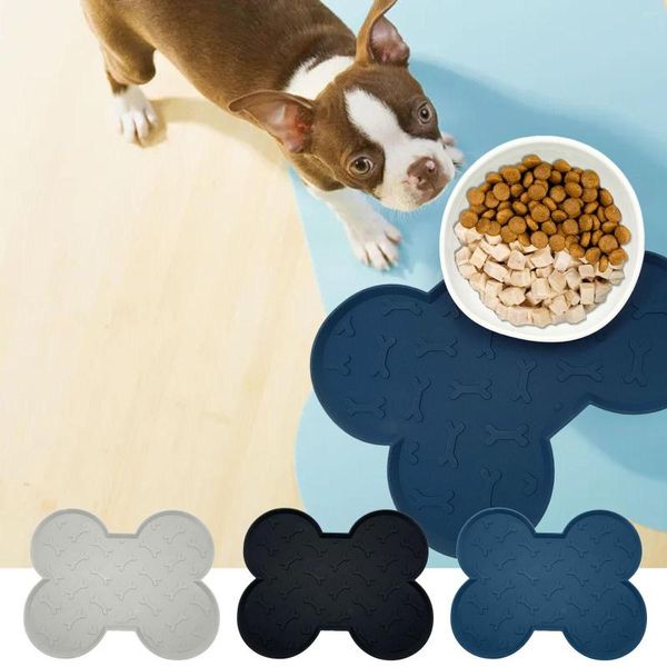 Tapis de table mangeoires pour chiens surélevées pour petits chiens napperon en silicone pour animaux de compagnie ovale antidérapant anti-sale