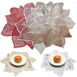 Tapis de table européen creux fleur de lotus napperon PVC tapis occidental tasse plaque anti-dérapant isolation thermique coussin décoration de vacances