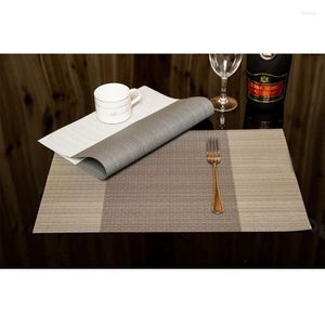 Tapis de table européen PVC napperon occidental cuisine plastique vert vaisselle Pad trois segments rayé Simple service à thé