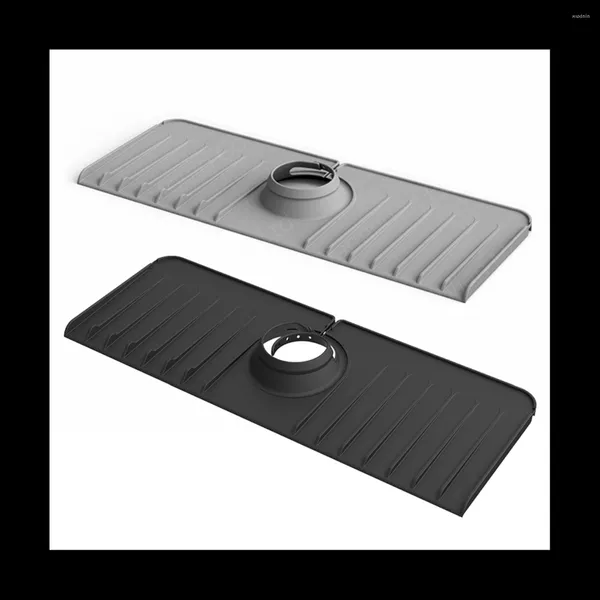 Tapetes de mesa Manija de la alfombrilla del grifo Bandeja colectora de goteo Fregadero flexible Salpicaduras detrás para el mostrador de la cocina Baño