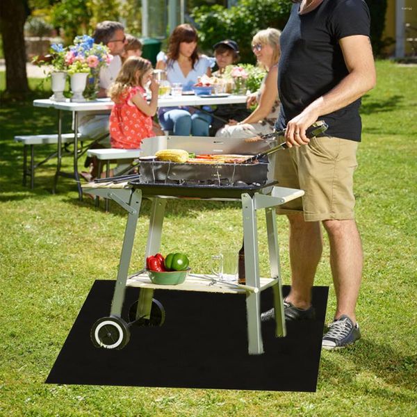 Esteras de mesa Estera ignífuga para chimenea y brasero Camping BBQ Fire Pit Pad Grill Splatter Alfombra resistente al calor