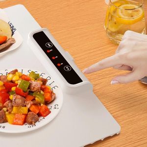 Tafelmatten opvouwbare voedselwarmer met verstelbare temperatuur elektrische verwarmingslade siliconen snel voor feestjes familiebijeenkomsten