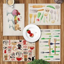 Placemats Voedsel Placemat Linnen Mat Kinderen Servies Cartoon Dineren Disc Pads Napperon Plaat Bar Tapete De Lugar Keuken