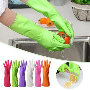 Tafelmatten handschoenen Wassen Hand Rubber Lange reiniging Warm Keuken Latex Dish Tool Derees Ganantjes Bloemist Schort