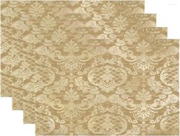 Placemats Gouden Bloemen Barok Klassicisme Plaats Voor Eetkamer Keuken Wasbaar Linnen Warmte-isolatie 12x18 In 4 STUKS