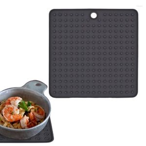 Tapis de table en silicone gris, dessous de plat de cuisine pour comptoirs et comptoir de séchage de vaisselle extra large