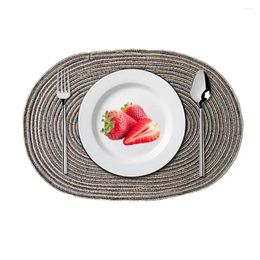 Table Mats Isolation thermique Coasters Elegant Woven Cotton Yarn Placemats Ellipse Design Protectors for Home Kitchen Minimalist Dining