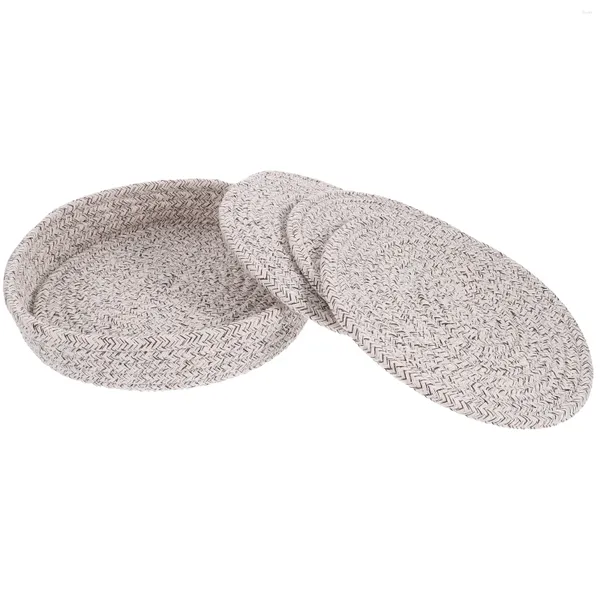 Tapis de Table thermo-isolant, napperon tissé, sous-verres, pour la maison, coussin de tasse, café, décoration en corde de coton