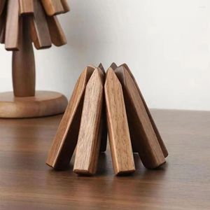Tapis de Table en bois poli, napperon résistant à la chaleur, tapis isolant en forme d'arbre, protection contre les Pots