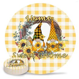 TABLEAT MAISSE Sweet Gnome En réseau de tournesol en céramique Set Cuisine Round Placemat Luxury Decor Coffee Tea taste Coasters