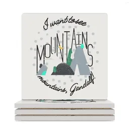 Tafelmatten Ik wil bergen weer zien Gandalf!Buiten wandelen Keramische onderzetters (vierkant) Witte Kawaii Cup Set