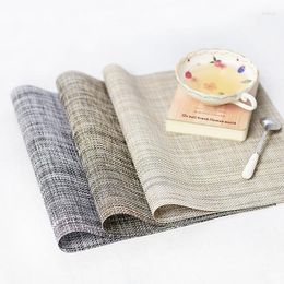 Mantel Individual de estilo japonés Zakka, accesorios de cocina, tapete para cubiertos de carne, decoración para el hogar, manteles individuales rectangulares de PVC gris para bebidas y comedor