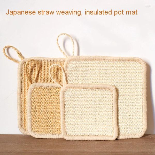 TACK MATS Japonais en lin coton Placemat antidérapant Isolation à chaleur Café tasse de tasse de table