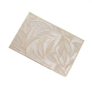 Tafelmatten Japanse stijl rechthoekige warmte isolatie placemat pvc holle waterdichte niet-slip verdikte mat goud zilverthee