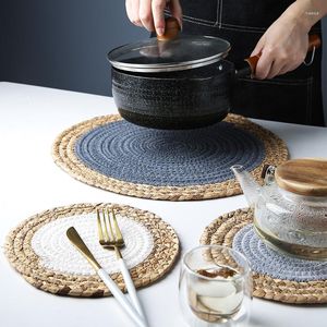 Tafelmatten Japanse stijl stro placemat niet-slip isolatie kussen modern minimalistisch huishoudelijk huishouden anti-geschalen koffie beker kom mat