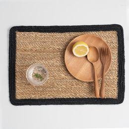 Tapis de Table en Jute, tapis de repas, thé, tasse à café, Style japonais, sous-verres tressés naturels, protection thermique pour la décoration de la cuisine de la maison