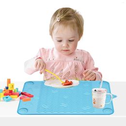 Tapis de table enfants napperon en silicone antidérapant napperons pour enfants de qualité alimentaire tapis réutilisable avec 4 ventouses pour manger