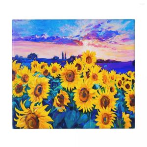 Tafelmatten keukengerecht droogmat zonnebloemen van het moderne impressionisme schilderij wasbaar aanrechtbladen absorberende afvoer 16 
